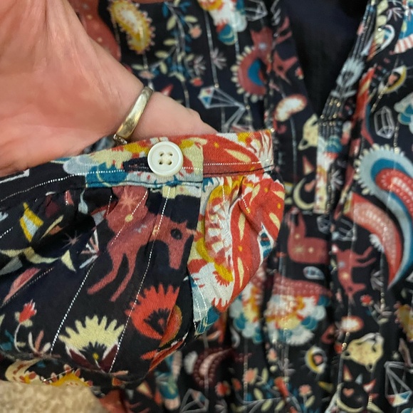 LOFT Bohemian Paisley Long Sleeve Dress NWOT - XS - Picture 6 of 6